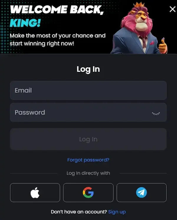Inlogscherm van TipTop, waar je account en kassa achter zitten